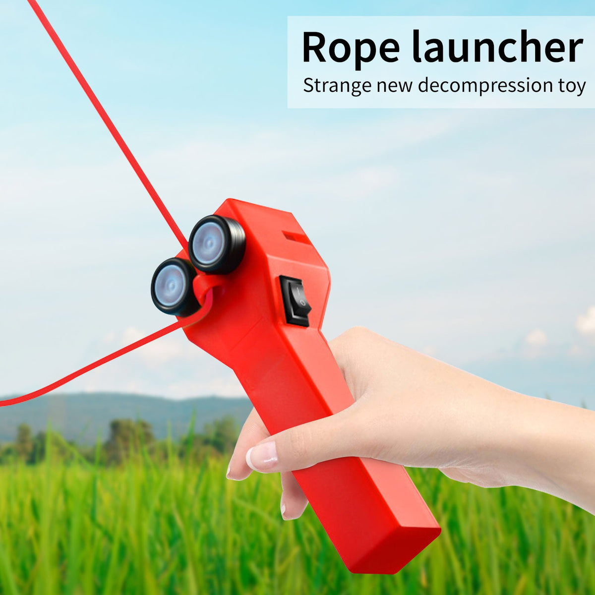 Funny Rope Launcher Thruster Interesting Fun Electirc Rope Gun Toy for Children Adults Rope Thruster