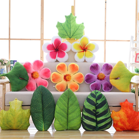 Plant Leaves  & Flower Pillow