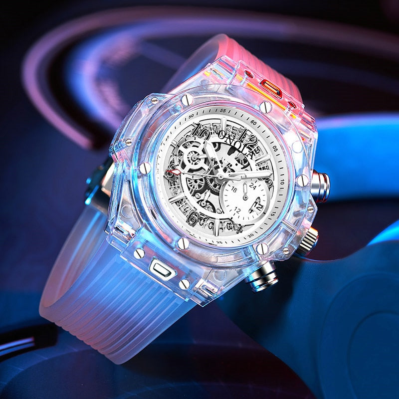 Branded Transparent Fashion Casual Quartz  Wrist Watch