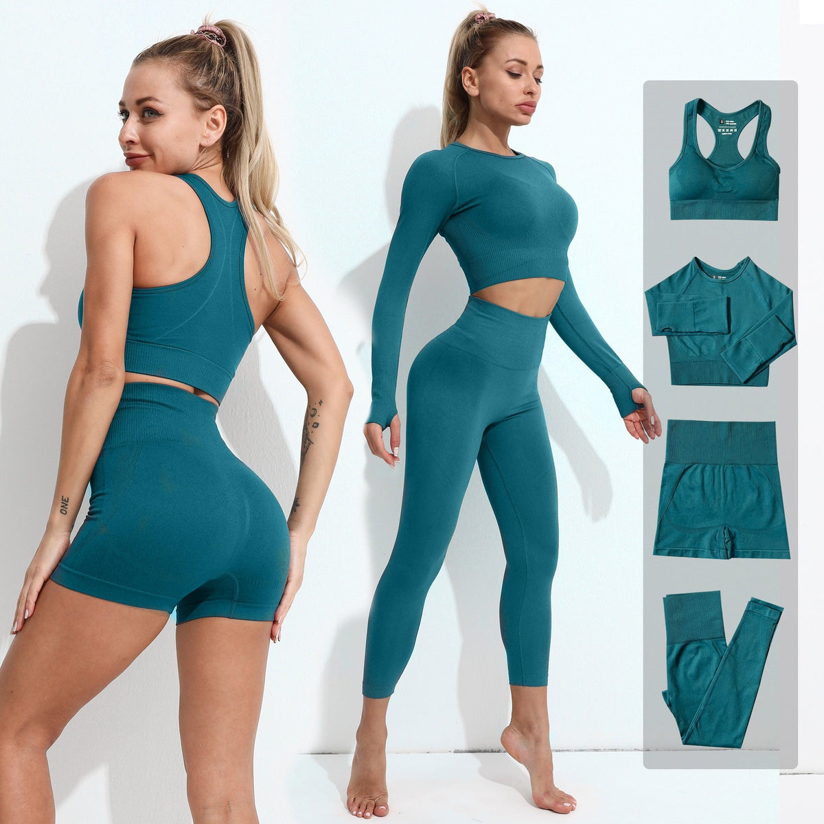 Women Fitness Set Workout Sportswear  Crop Top, Leggings , Sports Suit
