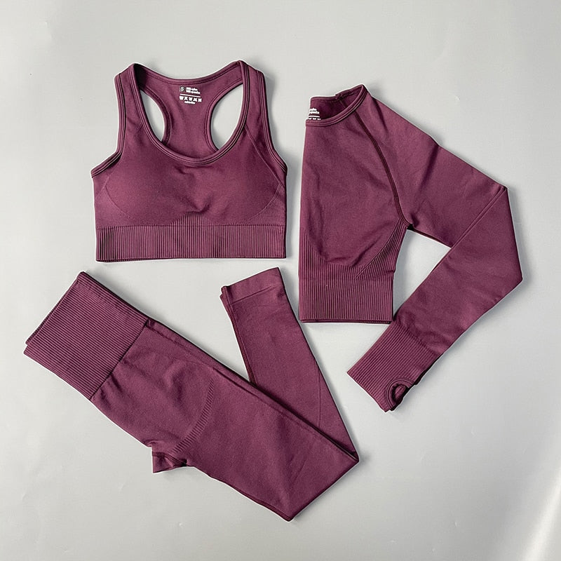 Women Fitness Set Workout Sportswear  Crop Top, Leggings , Sports Suit