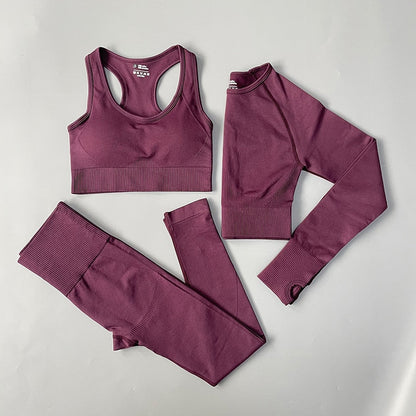 Women Fitness Set Workout Sportswear  Crop Top, Leggings , Sports Suit