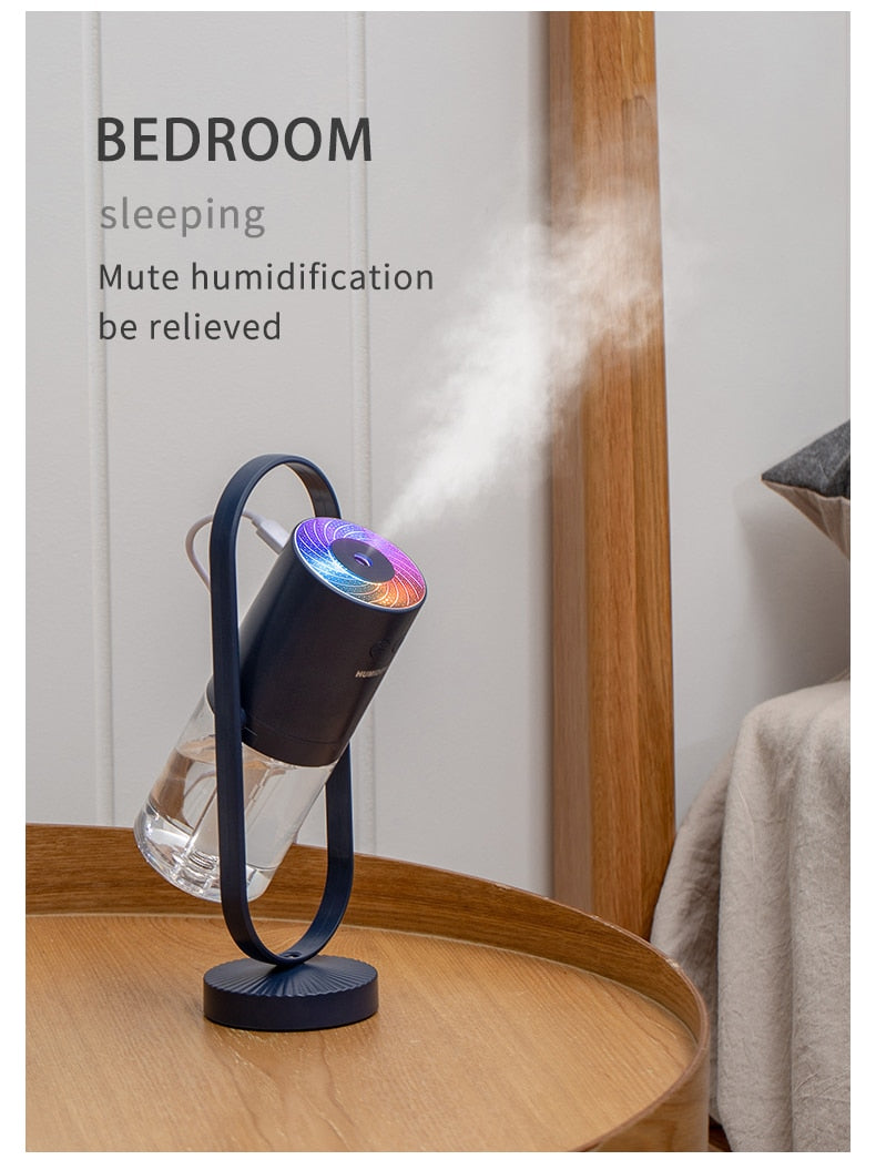 Mini Portable Wireless Usb Charging Humidifier Mute Projection Lamp 360 Rotating Aromatherapy Diffuser For Home Bedroom