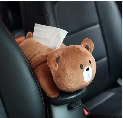 Creative Car Tissue Box Cover Cute Shiba Inu Dog Plush Toy Armrest Tissue Box Holder For Car Seat Back Hanging Napkin Dispenser