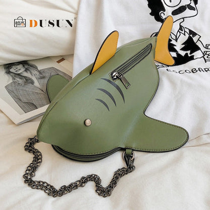 Fashion Shark Shaped Chains Crossbody Bag