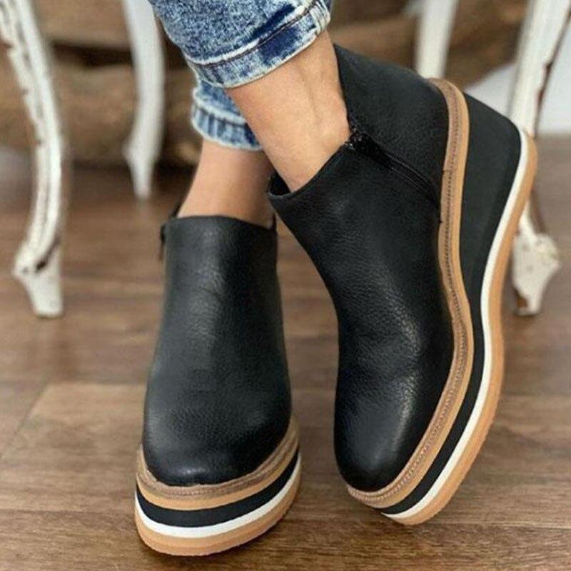 Comfortabele Plateau Enkellaarsjes - Mira