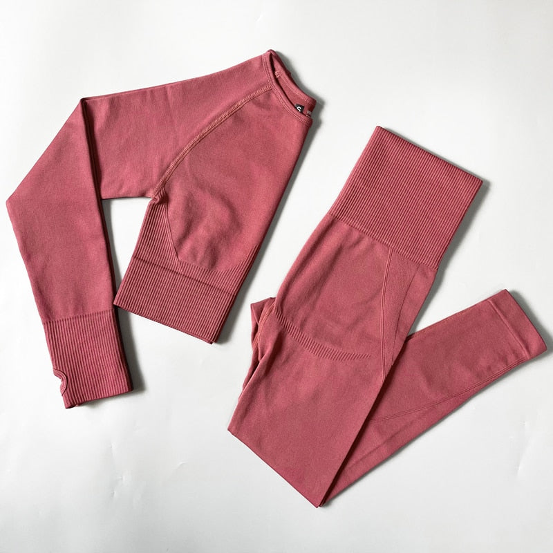 Women Fitness Set Workout Sportswear  Crop Top, Leggings , Sports Suit