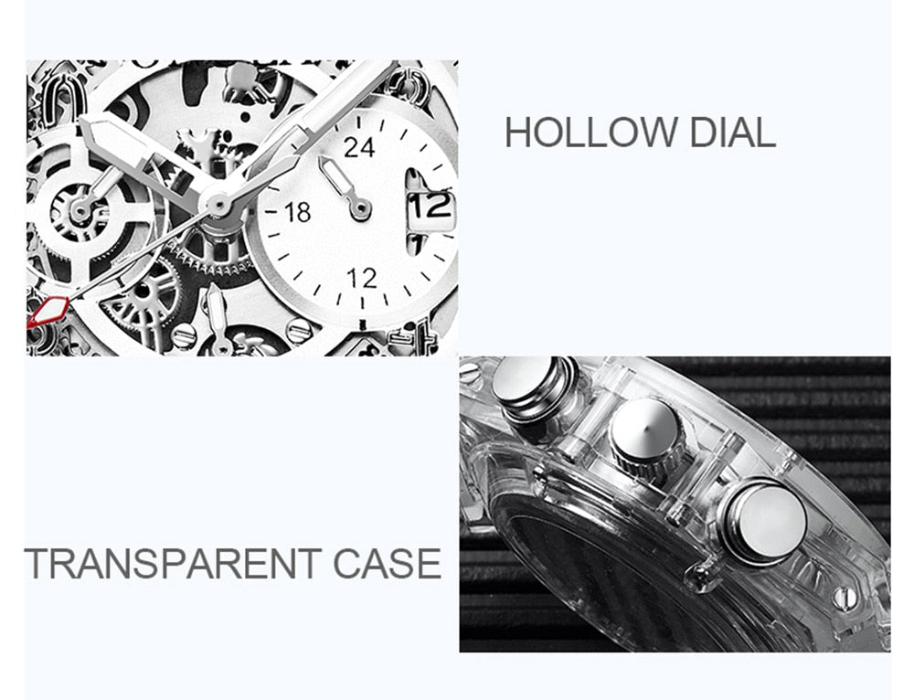 Branded Transparent Fashion Casual Quartz  Wrist Watch