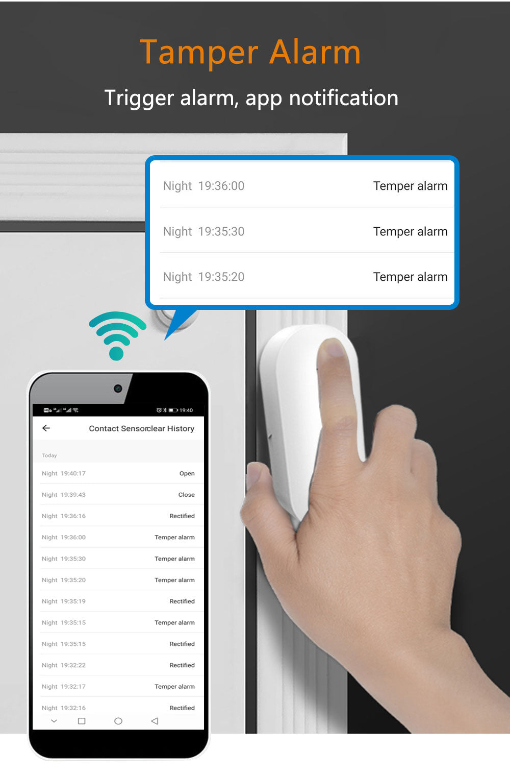 Door Sensor Open Close Detector with Smartlife APP Notification