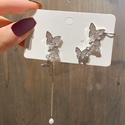 Sparkling Earings Butterfly Clips