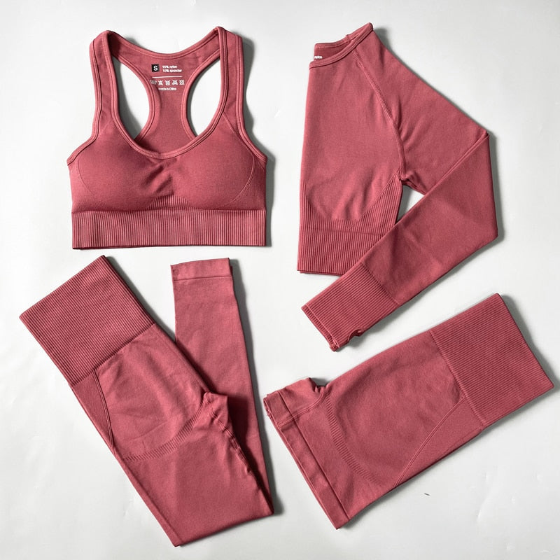 Women Fitness Set Workout Sportswear  Crop Top, Leggings , Sports Suit