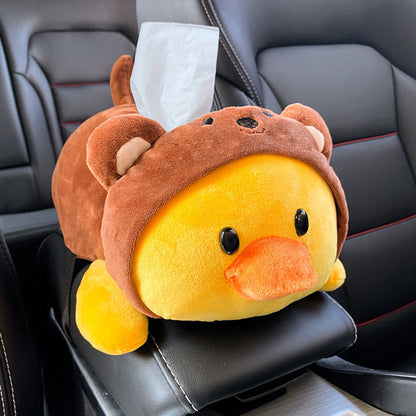 Creative Car Tissue Box Cover Cute Shiba Inu Dog Plush Toy Armrest Tissue Box Holder For Car Seat Back Hanging Napkin Dispenser