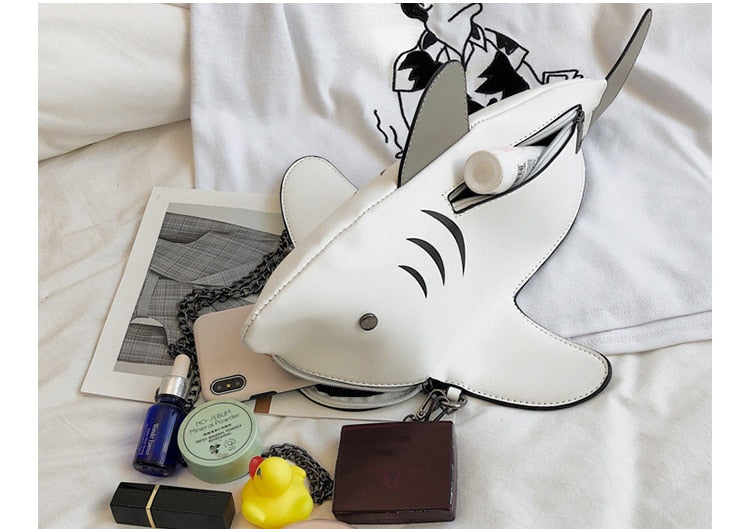 Fashion Shark Shaped Chains Crossbody Bag