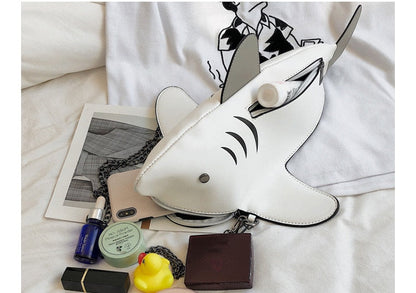 Fashion Shark Shaped Chains Crossbody Bag