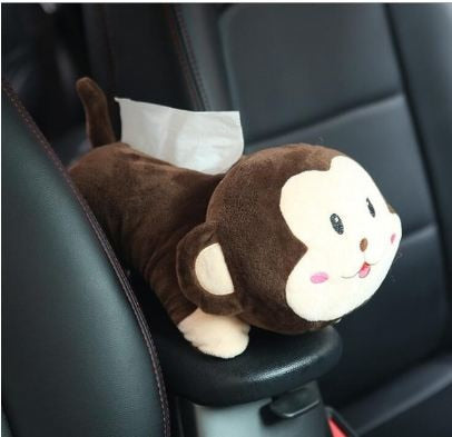 Creative Car Tissue Box Cover Cute Shiba Inu Dog Plush Toy Armrest Tissue Box Holder For Car Seat Back Hanging Napkin Dispenser