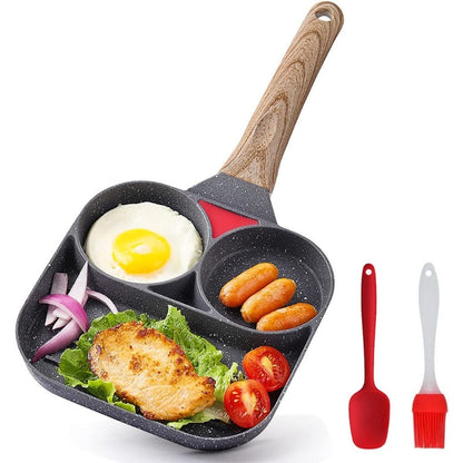 Non-stick Multi-section Frying Pans All-in-one Breakfast Pan Frying Pans and Griddle Pan for Home Kitchens