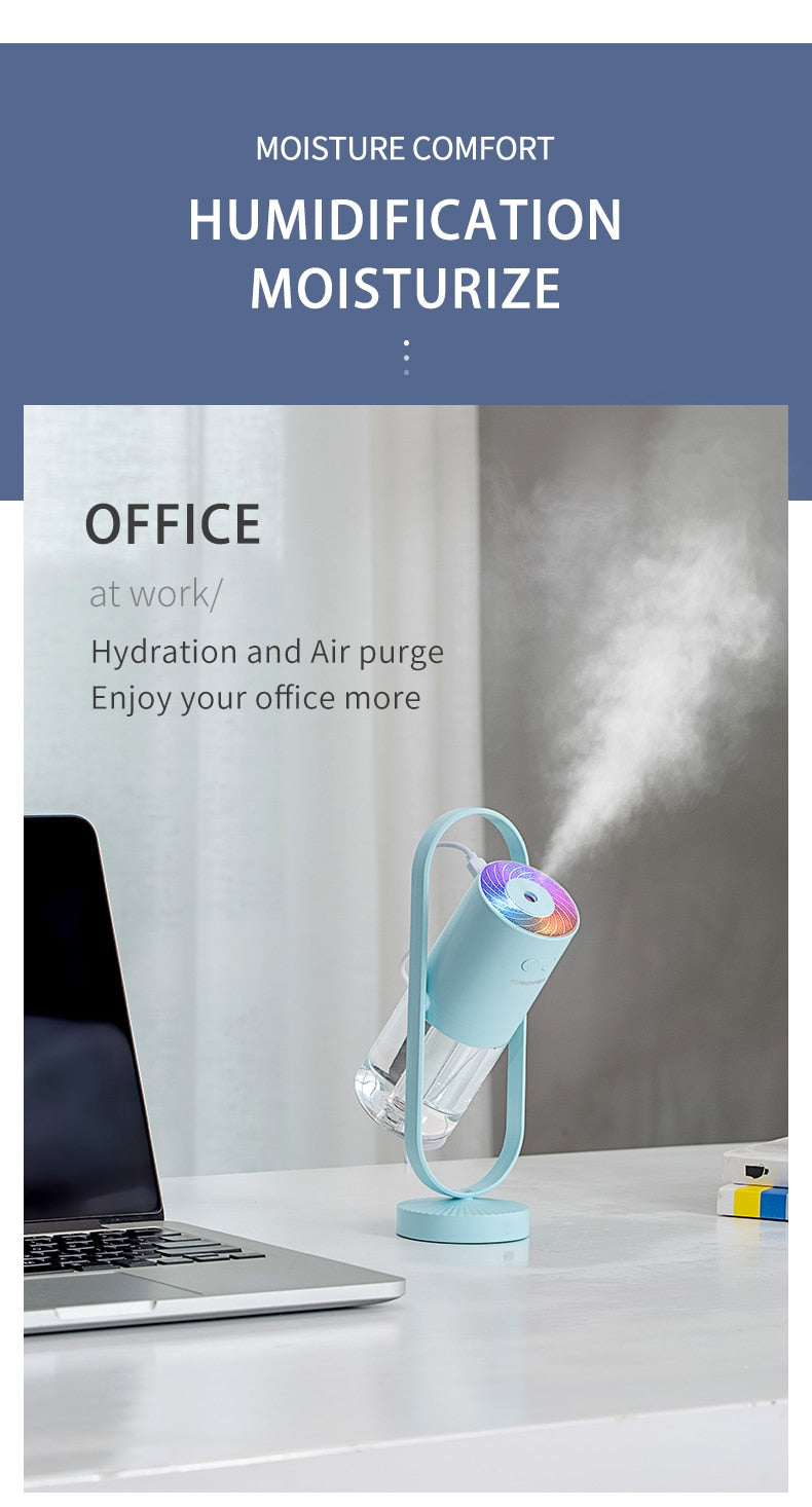 Mini Portable Wireless Usb Charging Humidifier Mute Projection Lamp 360 Rotating Aromatherapy Diffuser For Home Bedroom