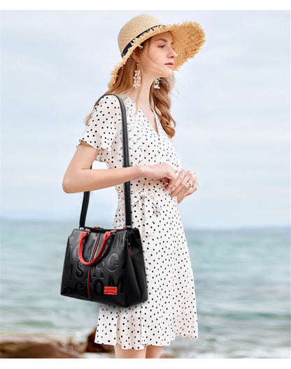 Ladies Quality Leather Letter Shoulder Bags