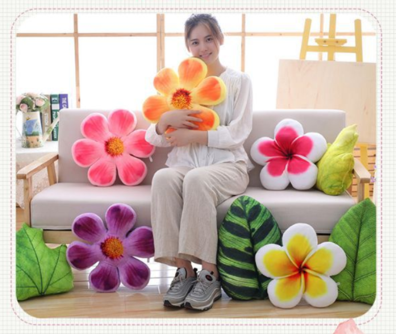 Plant Leaves  & Flower Pillow