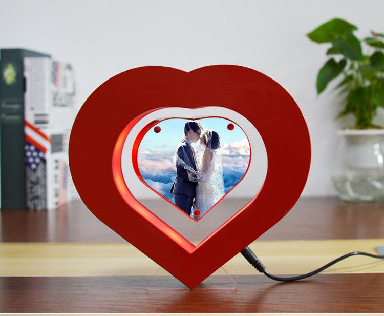 Heart shape magnetic floating photo frame, high tech levitating picture photo frame gifts