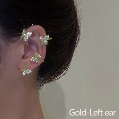 Sparkling Earings Butterfly Clips