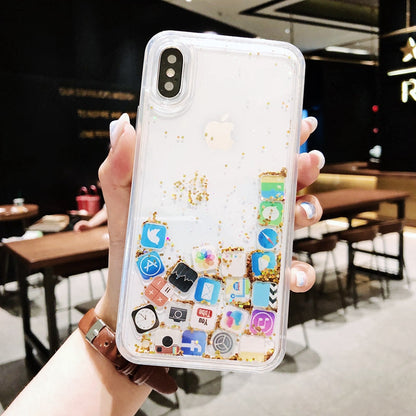 Social App Glitter Phone Case Cover for IPhone