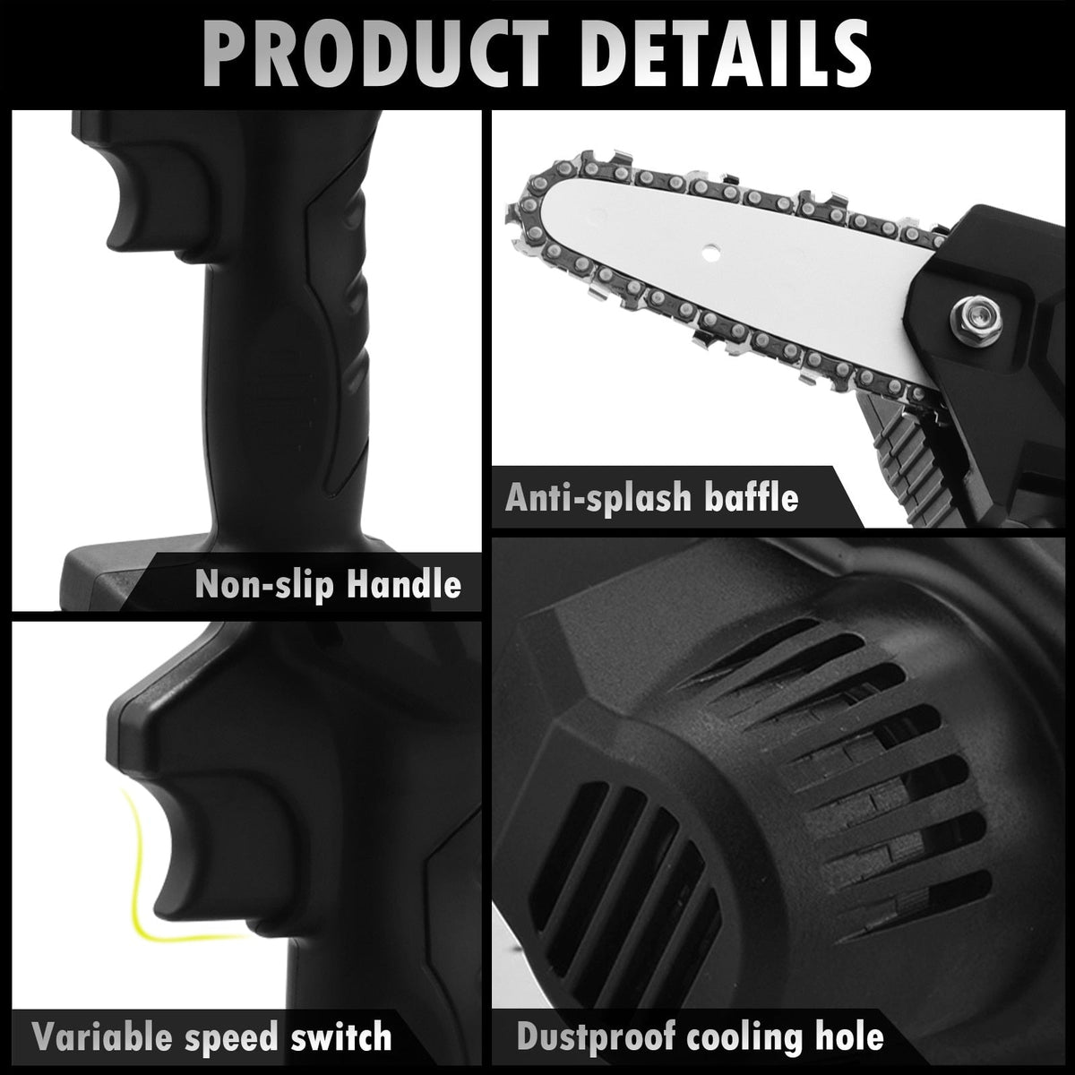 Electric Chainsaw 21V Portable Handheld Cordless Pruning Shears Chainsaw for Woodworking Garden Tools Cutting