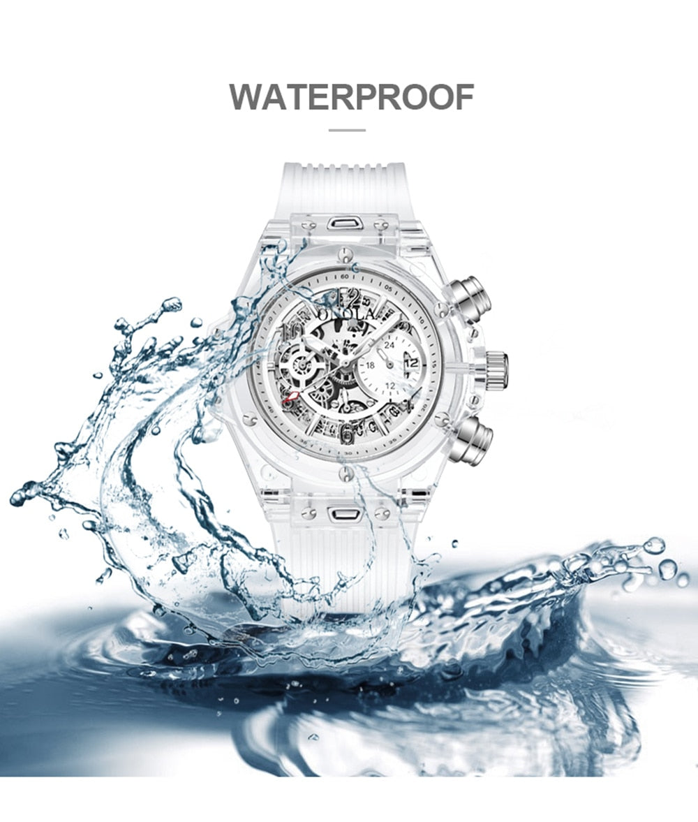 Branded Transparent Fashion Casual Quartz  Wrist Watch