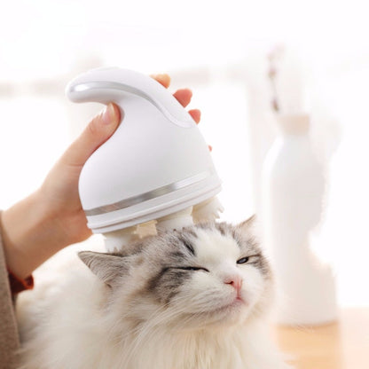 Electric Cat Head Massager Dog Pet Massage Machine Vibrating Scalp Charging Kneading Health Care Cat Comb Supplies Accessories