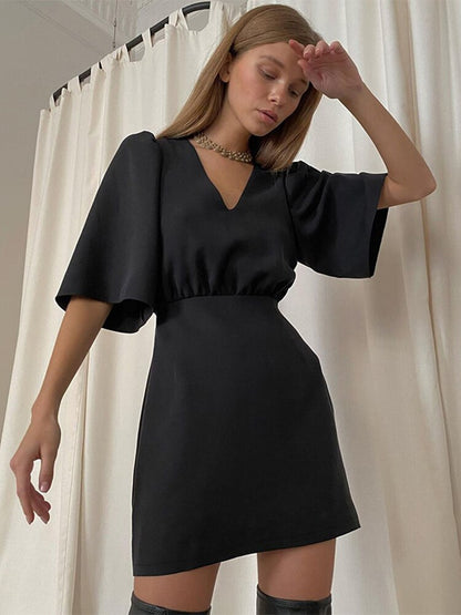 Women Satin Backless Dress