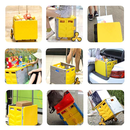 Shopping Trolley Folding Cart Heavy Duty Crate Handcart With 8 Wheels Portable Tools Carrier For Travel Shopping Moving Luggage Home Storage