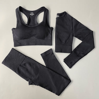 Women Fitness Set Workout Sportswear  Crop Top, Leggings , Sports Suit