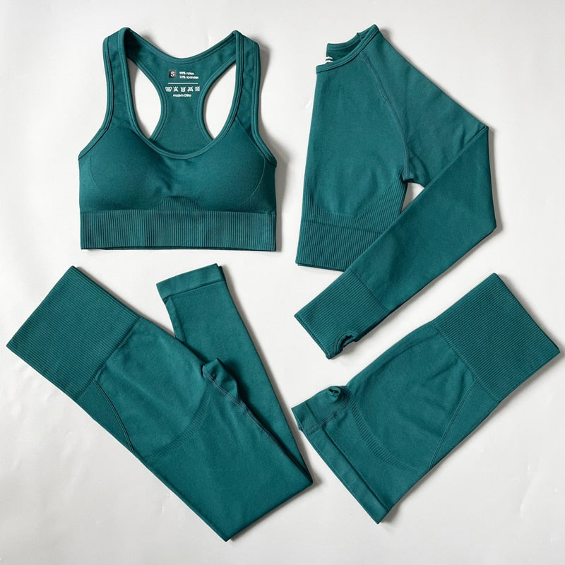Women Fitness Set Workout Sportswear  Crop Top, Leggings , Sports Suit