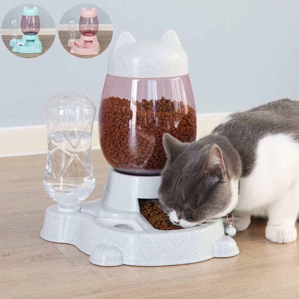 Pet Dot Cat Water & Food Feeder & Dispenser Bowl
