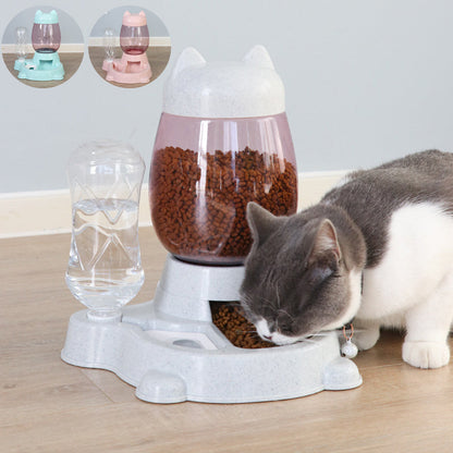 Pet Dot Cat Water & Food Feeder & Dispenser Bowl