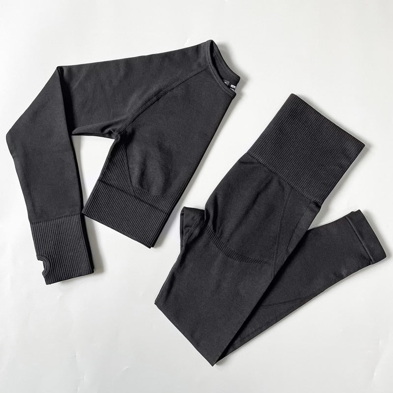 Women Fitness Set Workout Sportswear  Crop Top, Leggings , Sports Suit