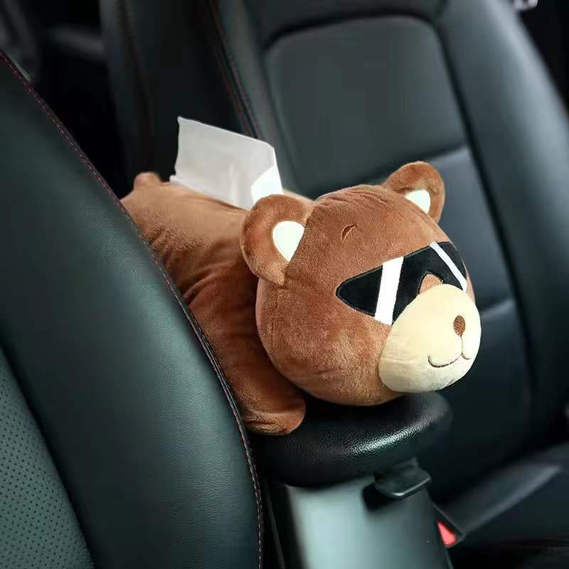 Creative Car Tissue Box Cover Cute Shiba Inu Dog Plush Toy Armrest Tissue Box Holder For Car Seat Back Hanging Napkin Dispenser