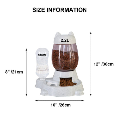 Pet Dot Cat Water & Food Feeder & Dispenser Bowl