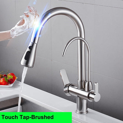 Elegant Kitchen Faucet Sensor Smart Touch Pull Out  Tap