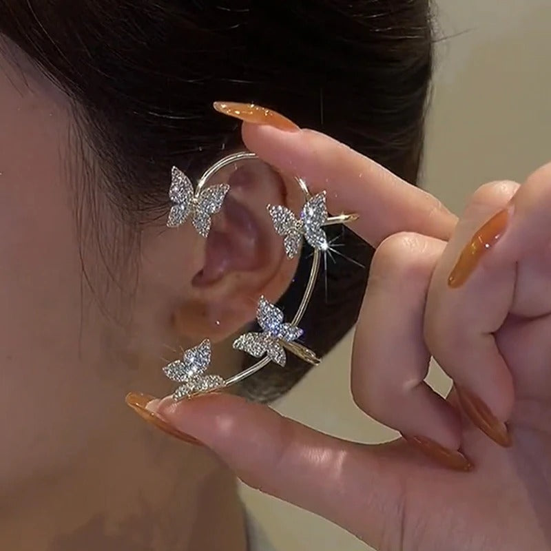 Sparkling Earings Butterfly Clips