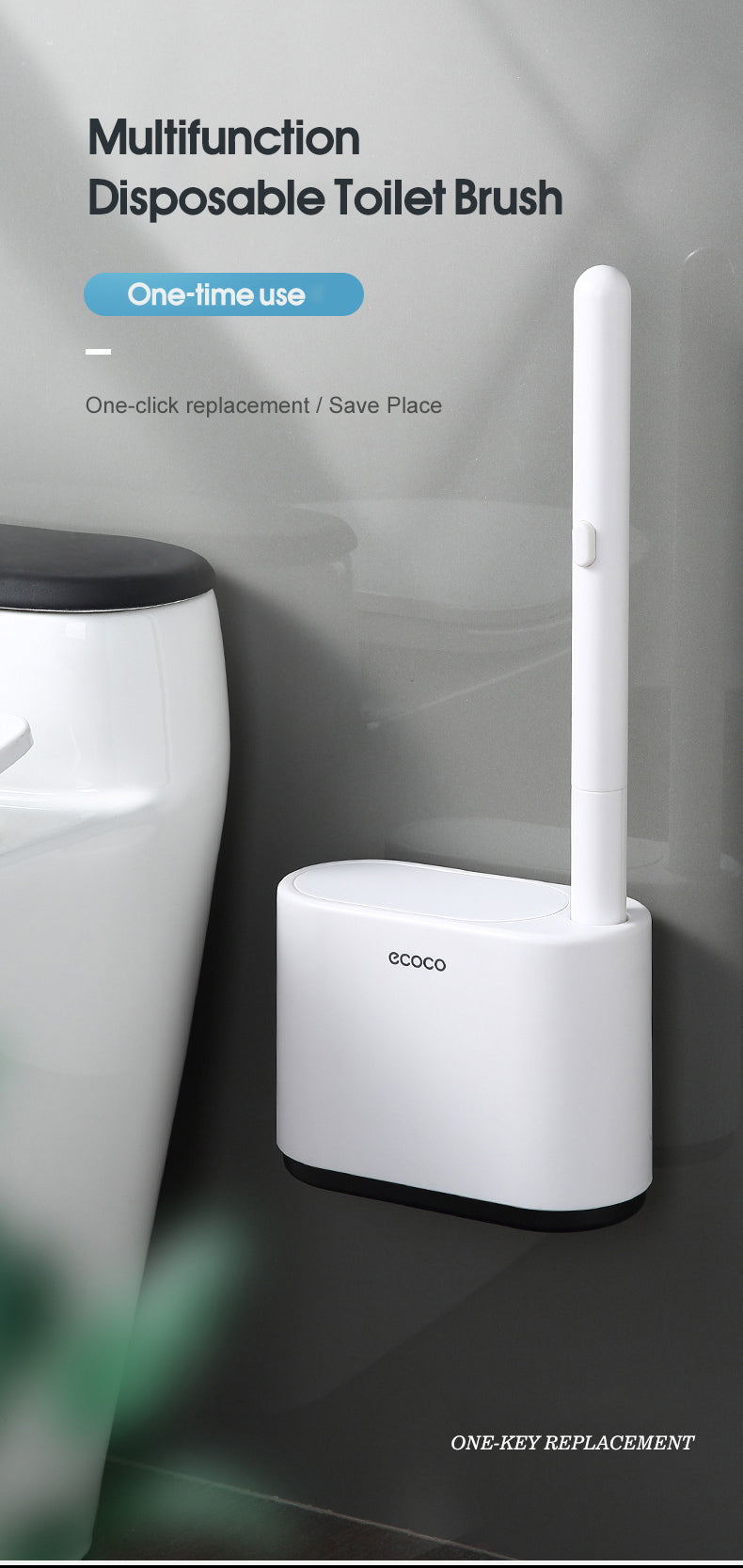 Toilet Brush with disposable sponge