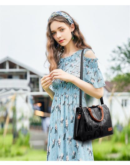 Ladies Quality Leather Letter Shoulder Bags