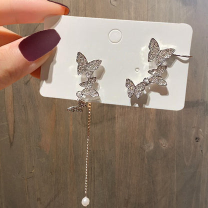 Sparkling Earings Butterfly Clips
