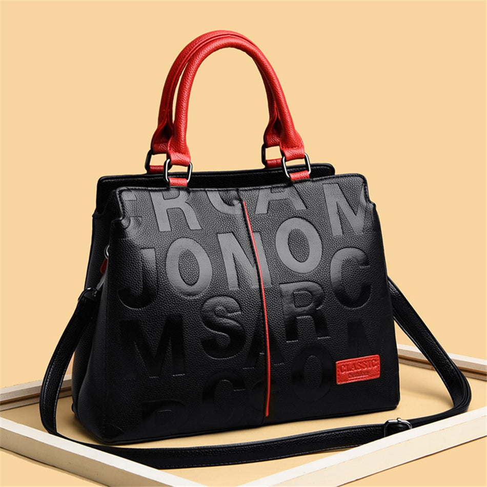 Ladies Quality Leather Letter Shoulder Bags