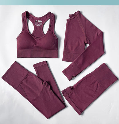 Women Fitness Set Workout Sportswear  Crop Top, Leggings , Sports Suit