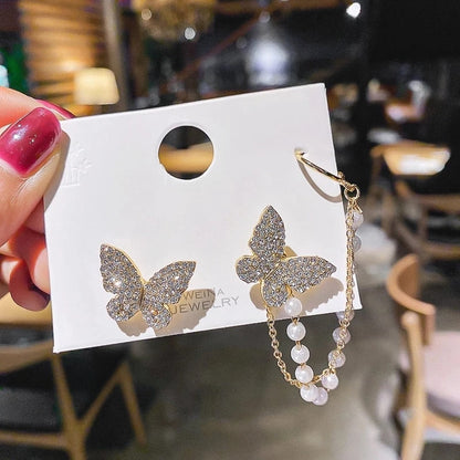 Sparkling Earings Butterfly Clips