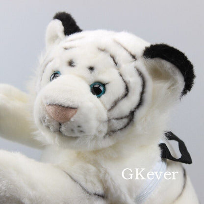 Lovely Tiger Plush Backpack White Color Tiger Stuffed Animals Soft Stuffed Toy Dolls 34 cm