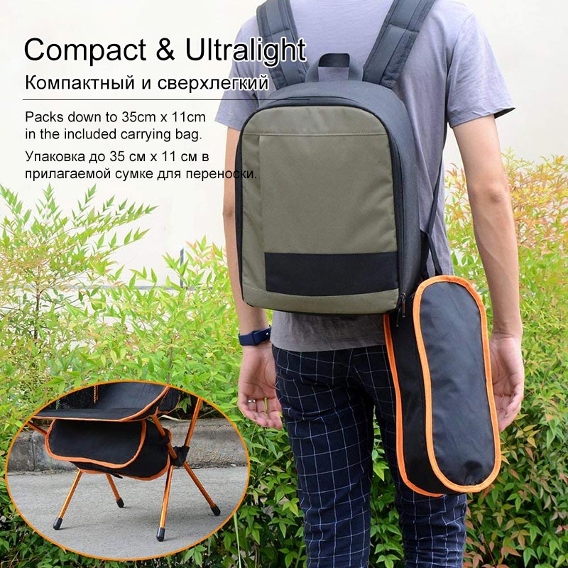 Ultralight Folding Chair Outdoor Camping Chair -   Portable Beach Hiking Picnic Seat Fishing Tools Chair
