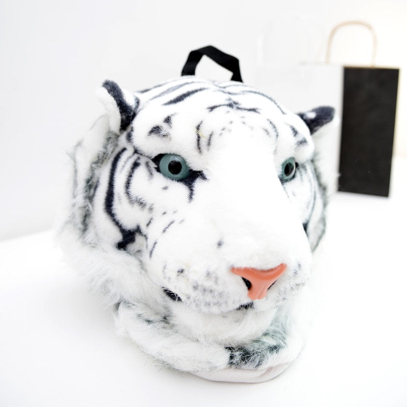3D Animal Design Backpack Tiger Lion Leopard Panda Fur Bags