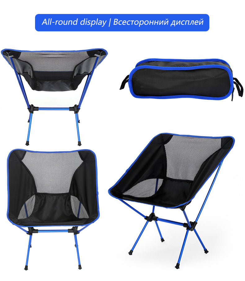 Ultralight Folding Chair Outdoor Camping Chair -   Portable Beach Hiking Picnic Seat Fishing Tools Chair